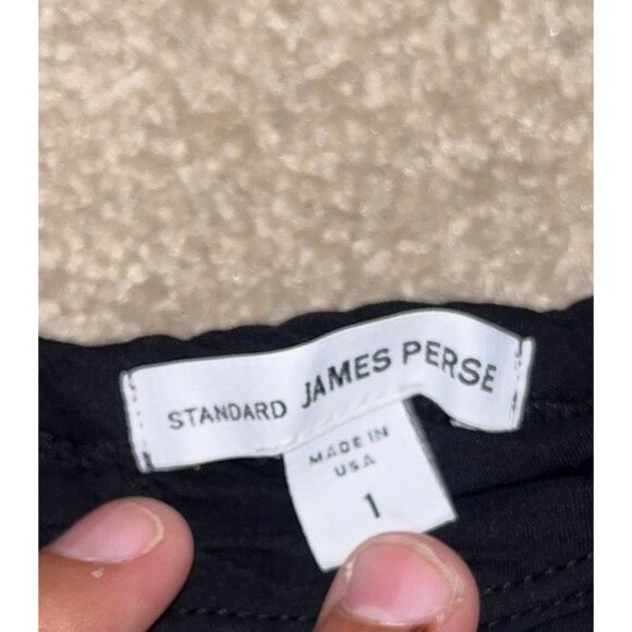 Standard James Perse (1) Small Black Slub Jersey Drape Back Long Sleeve Top - Picture 10 of 14